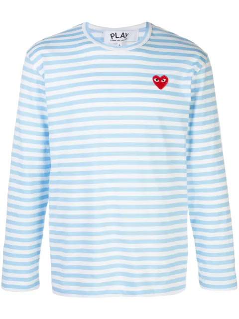 Comme Des Garçons Play striped logo T-shirt