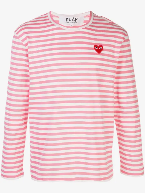 Comme Des Garçons Play striped logo T-shirt