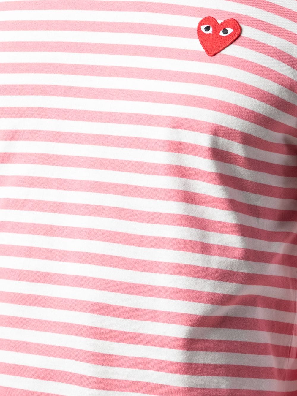 Shop Comme Des Garçons Play Striped Logo T-shirt In Pink