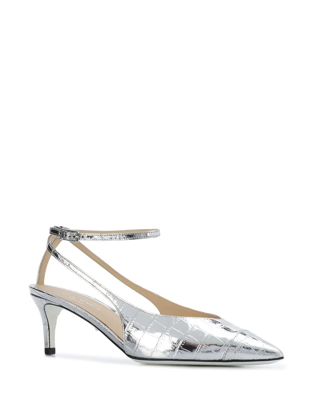 фото Grey mer pointed metallic-sheen pumps