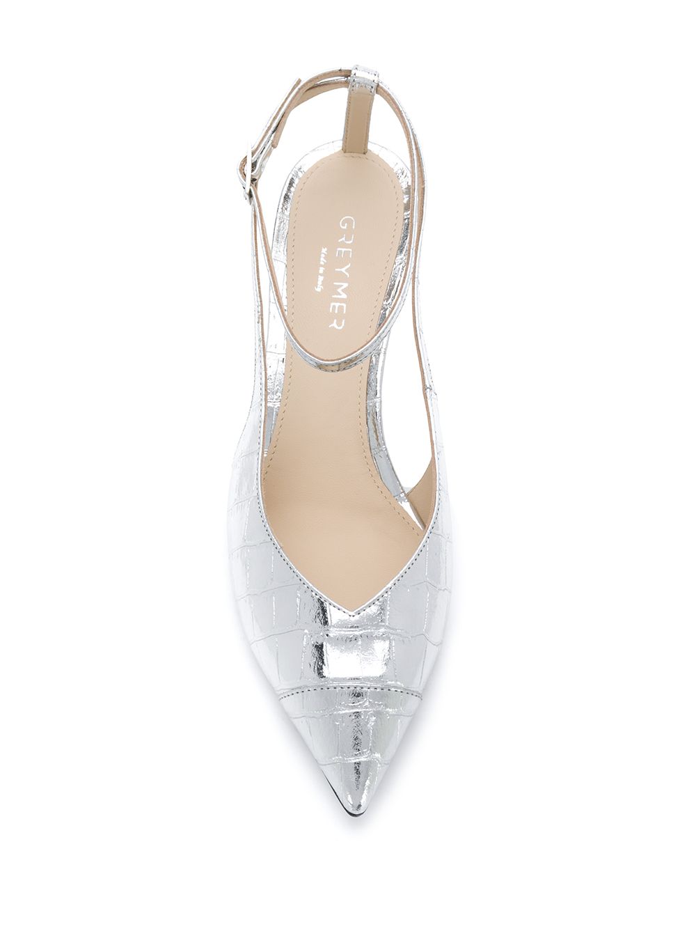 фото Grey mer pointed metallic-sheen pumps