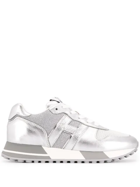 Hogan metallic ribbed panel sneakers