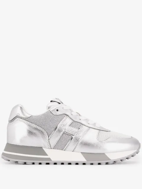 Hogan metallic ribbed panel sneakers