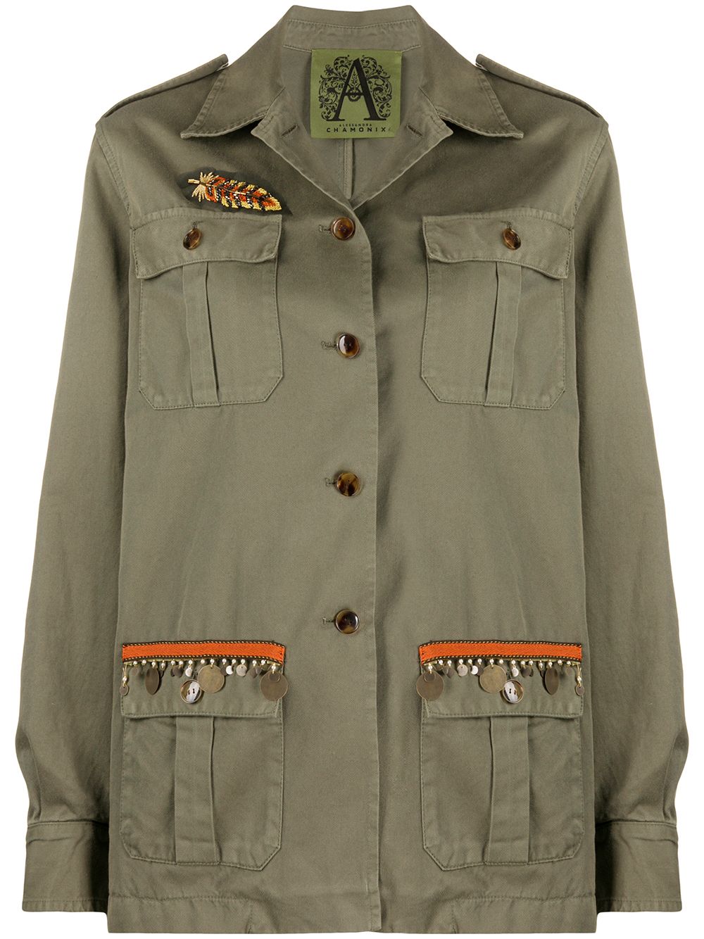 фото Alessandra chamonix embroidered military jacket