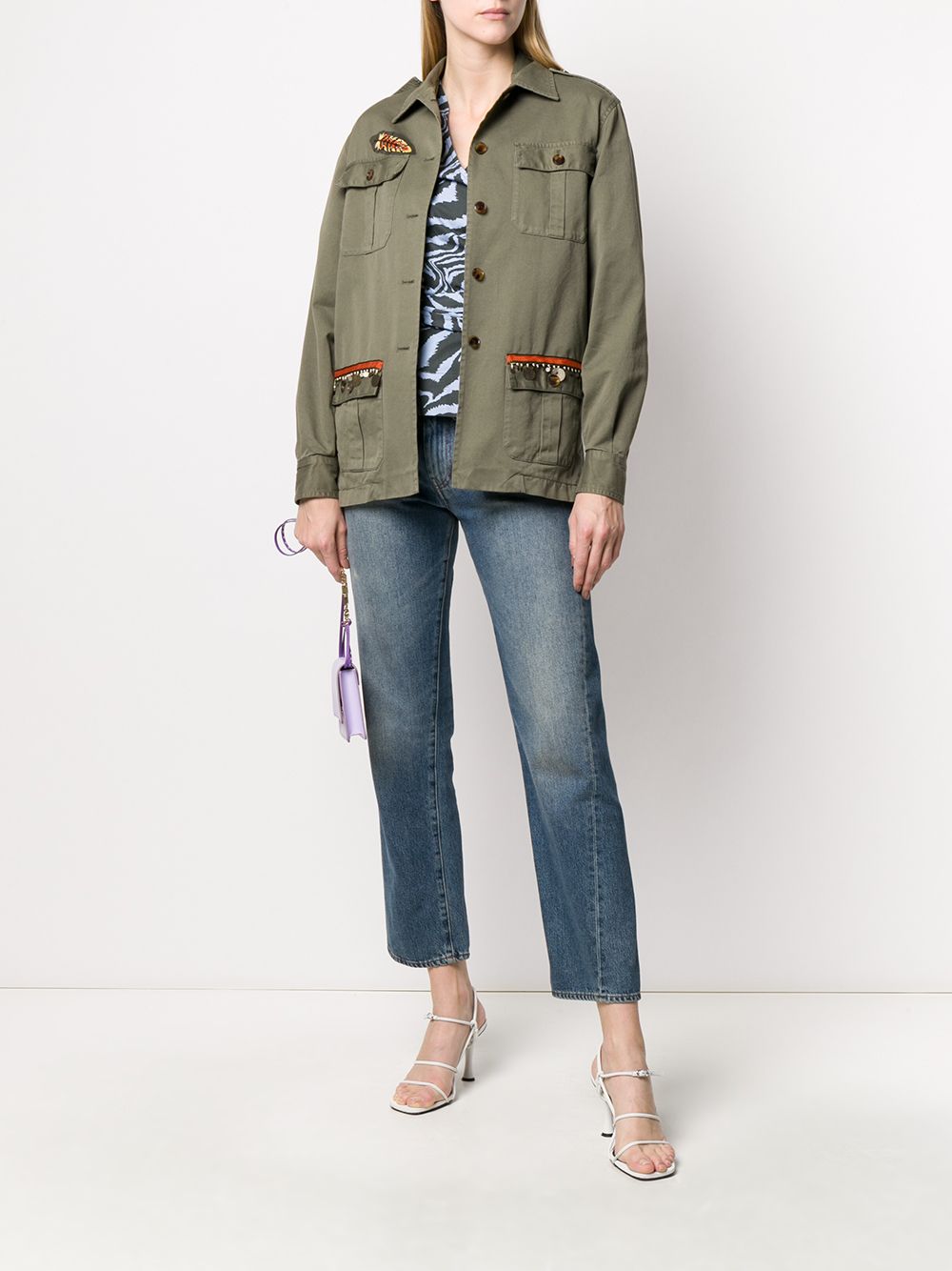 фото Alessandra chamonix embroidered military jacket