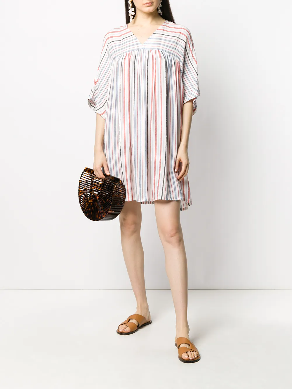 Woolrich Gestreepte midi-jurk Wit