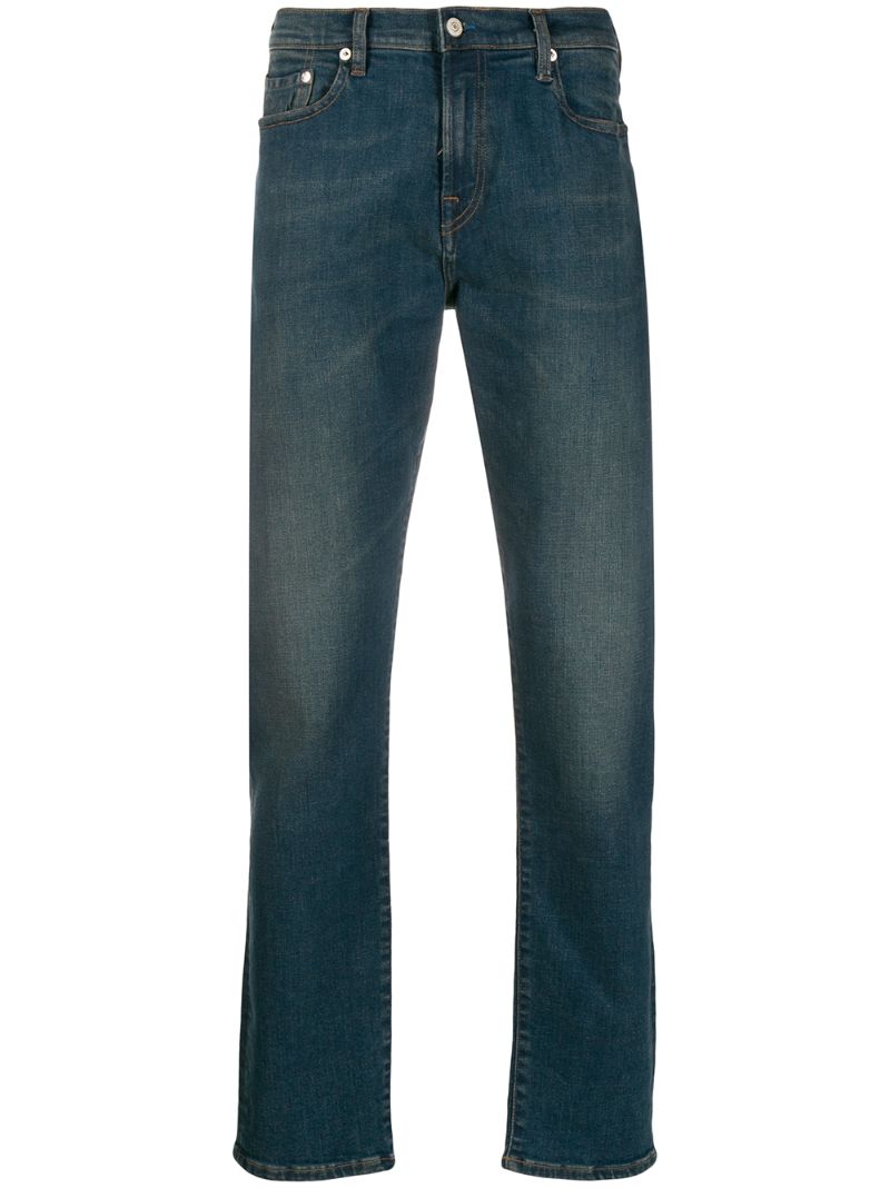 Ps By Paul Smith Faded Straight-leg Jeans In Blue