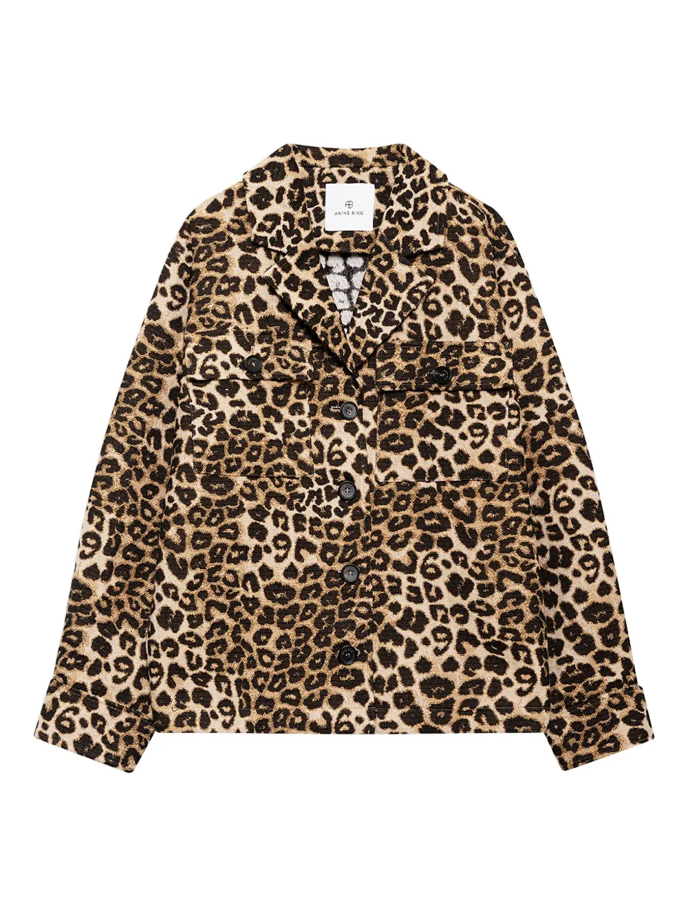 ANINE BING leopard print button-fastening jacket - Marrone