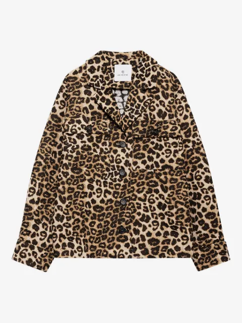 ANINE BING leopard print button-fastening jacket