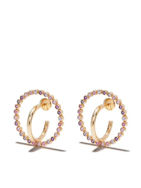 Charlotte Chesnais aretes Saturn en oro amarillo de 18kt con amatista y zafiro