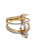 Delfina Delettrez 18kt yellow and white gold Two-in-One diamond ring piercing triple ring