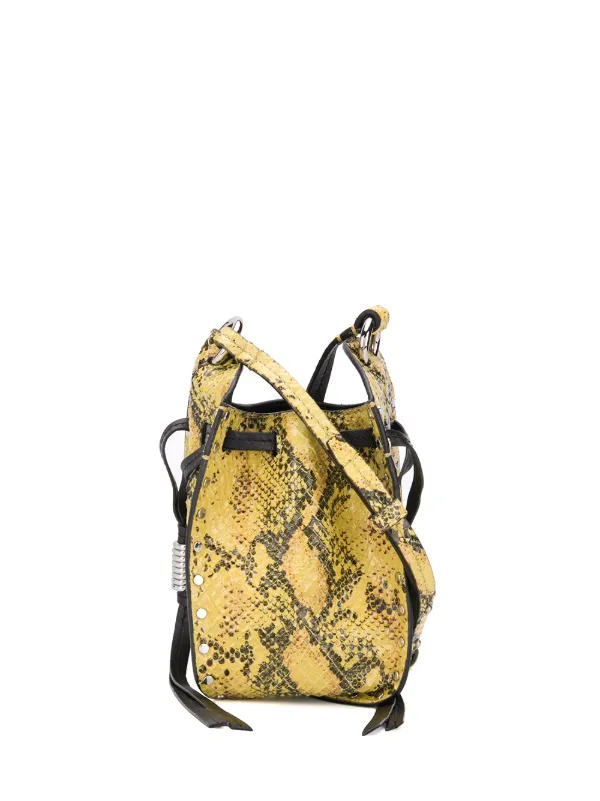 snakeskin bucket bag