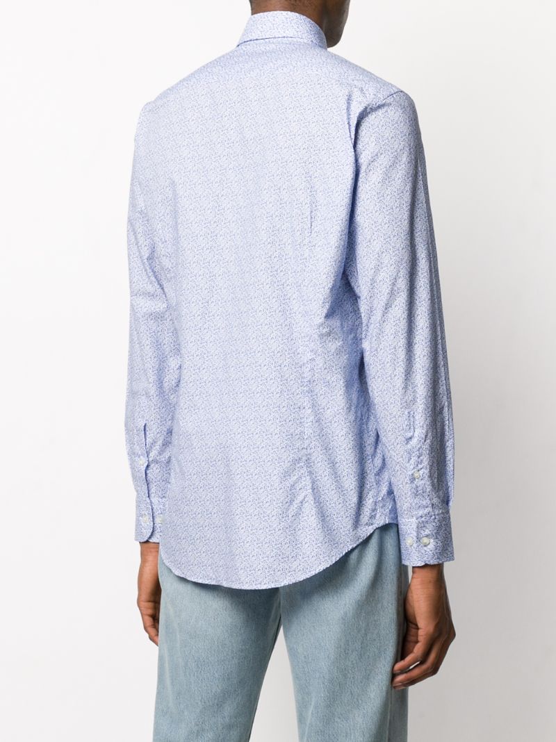 Shop Etro Floral Print Shirt In Blue