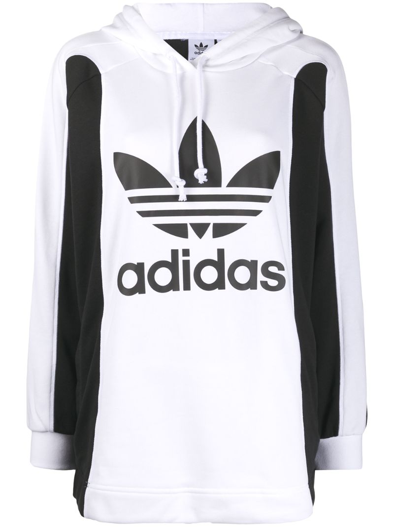 Adidas Originals Logo Print Hoodie In Black