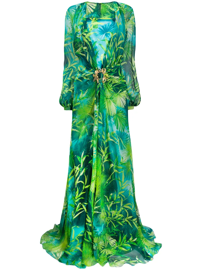 VERSACE JUNGLE FLOOR-LENGTH DRESS