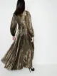 Oscar de la Renta metallic pleated V-neck gown