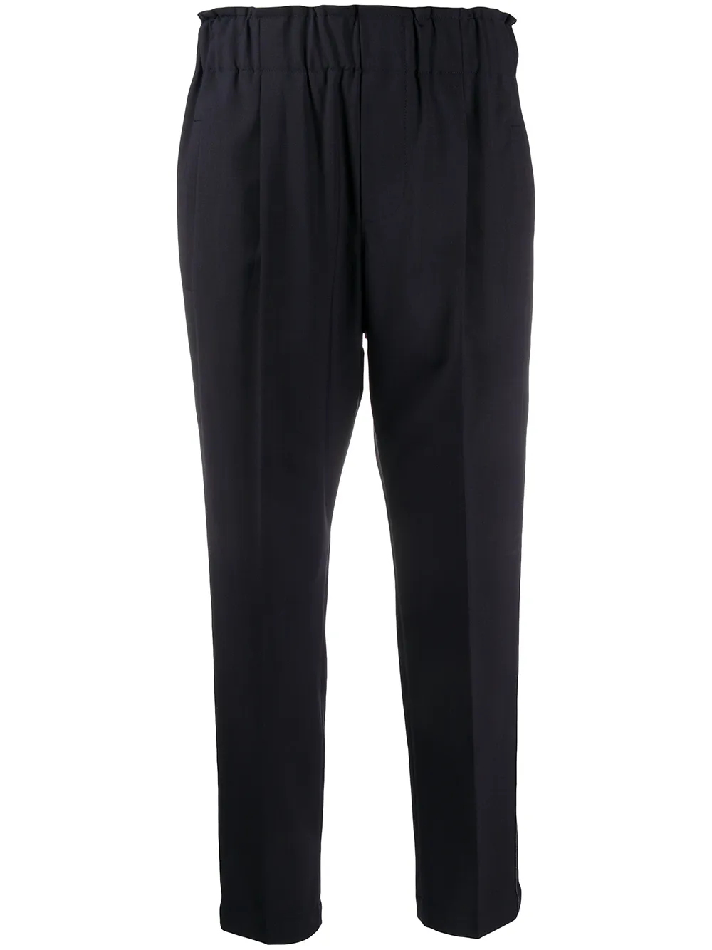 Brunello Cucinelli Stripe Detail Cropped Trousers In Blue