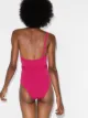 Peony one-shoulder ruched swimsuit