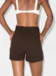 Peony belted organic cotton shorts