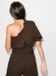 Peony cropped one-shoulder top