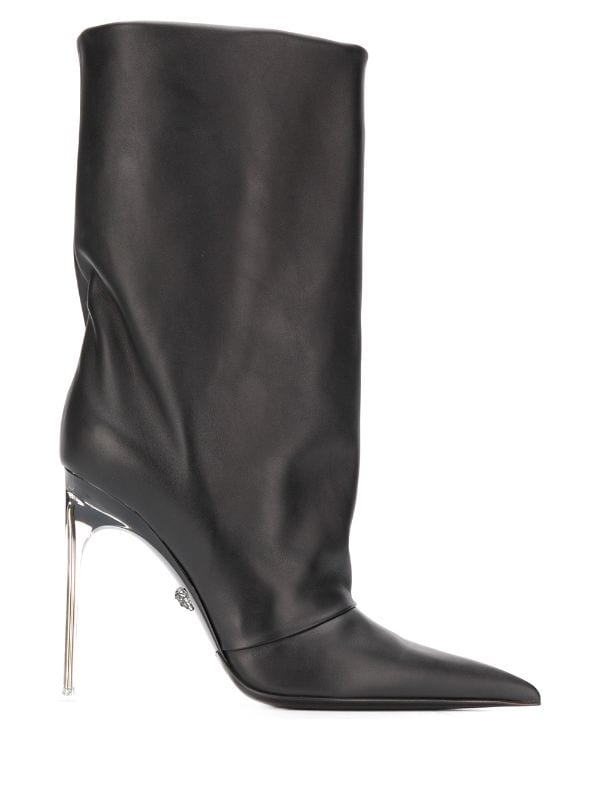 black mid calf stiletto boots