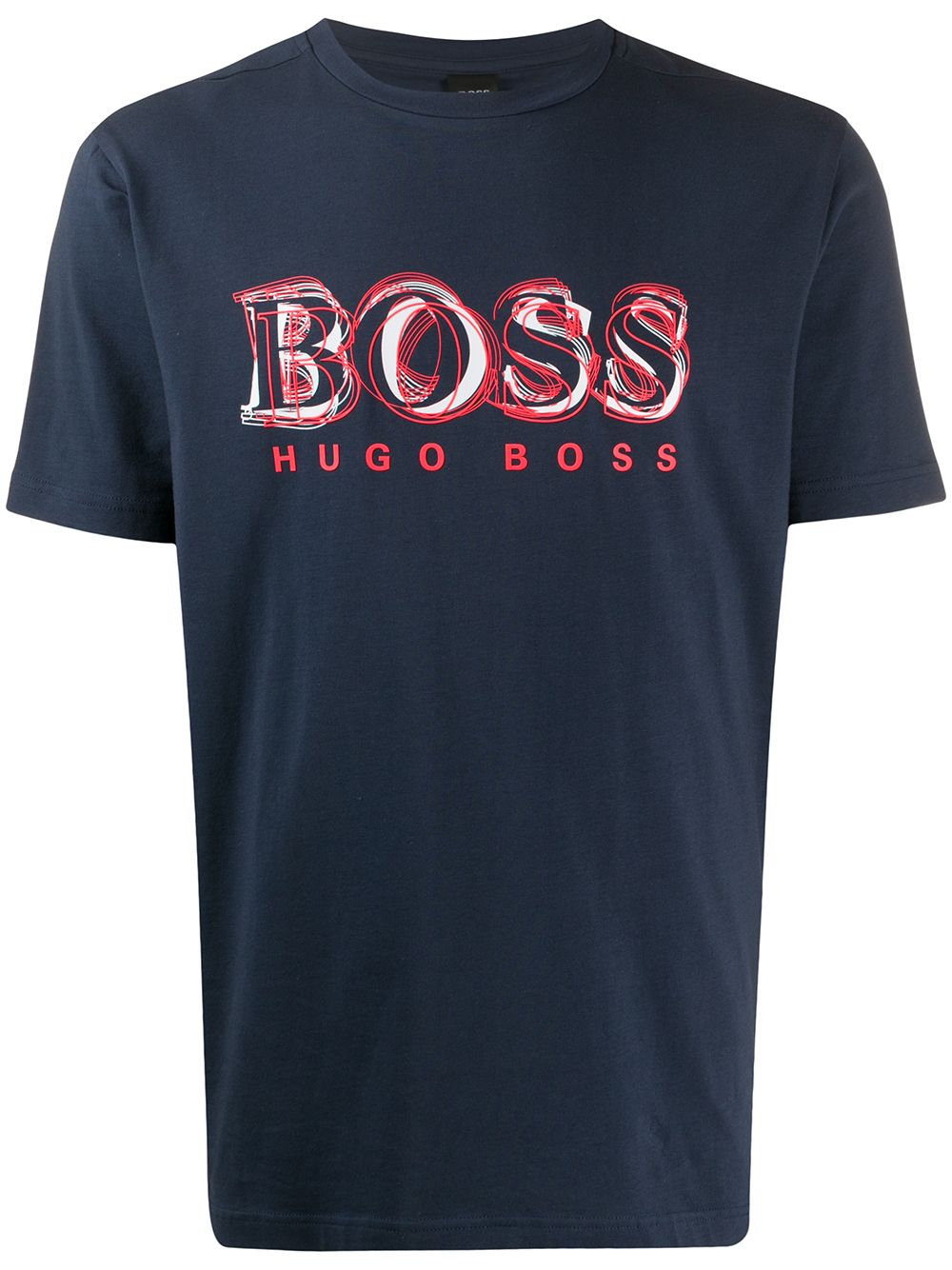 Shop Hugo Boss T-shirt Mit Logo-print In Blue