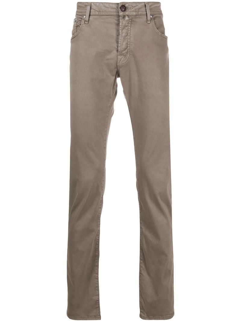 Shop Jacob Cohen Slim Fit Trousers In Brown