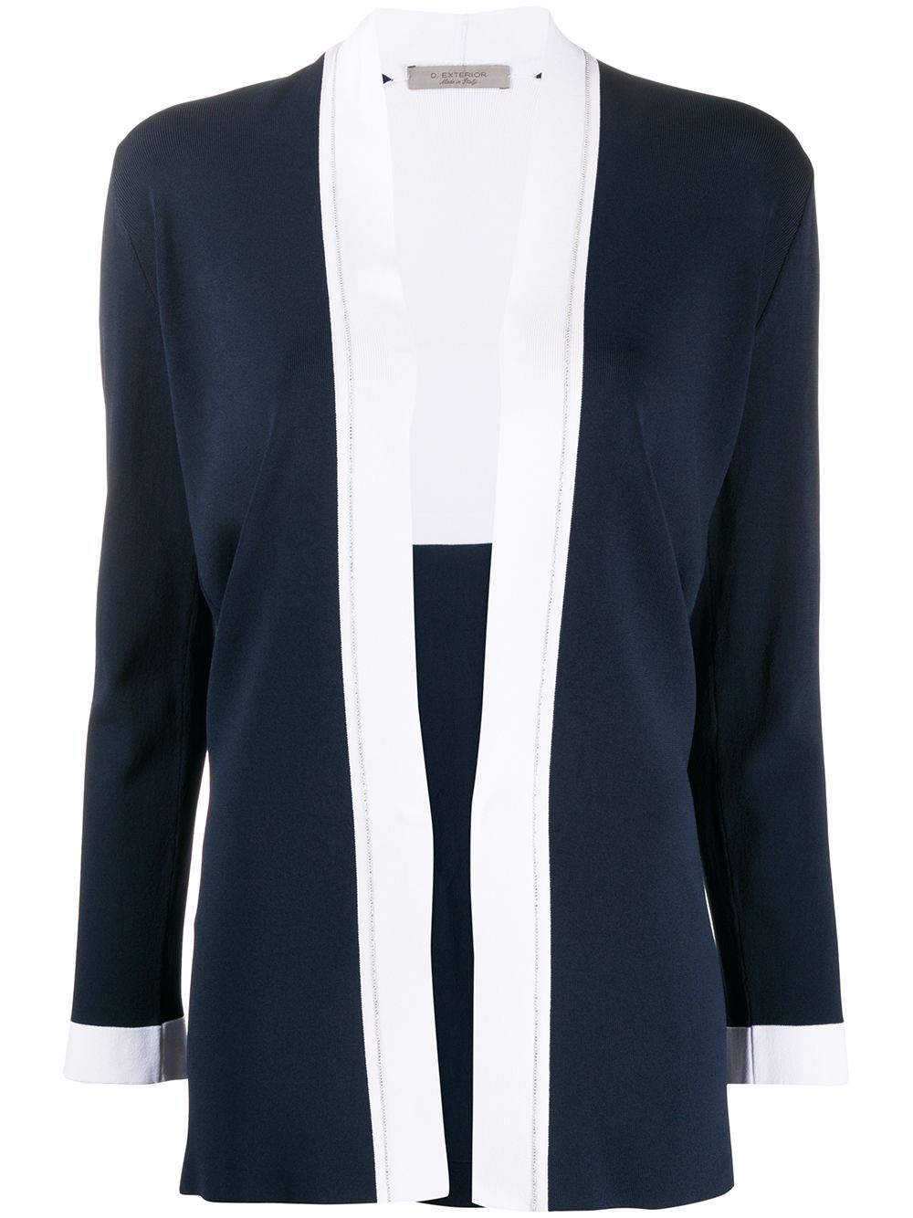 фото D.exterior contrast-trimmed knitted cardigan