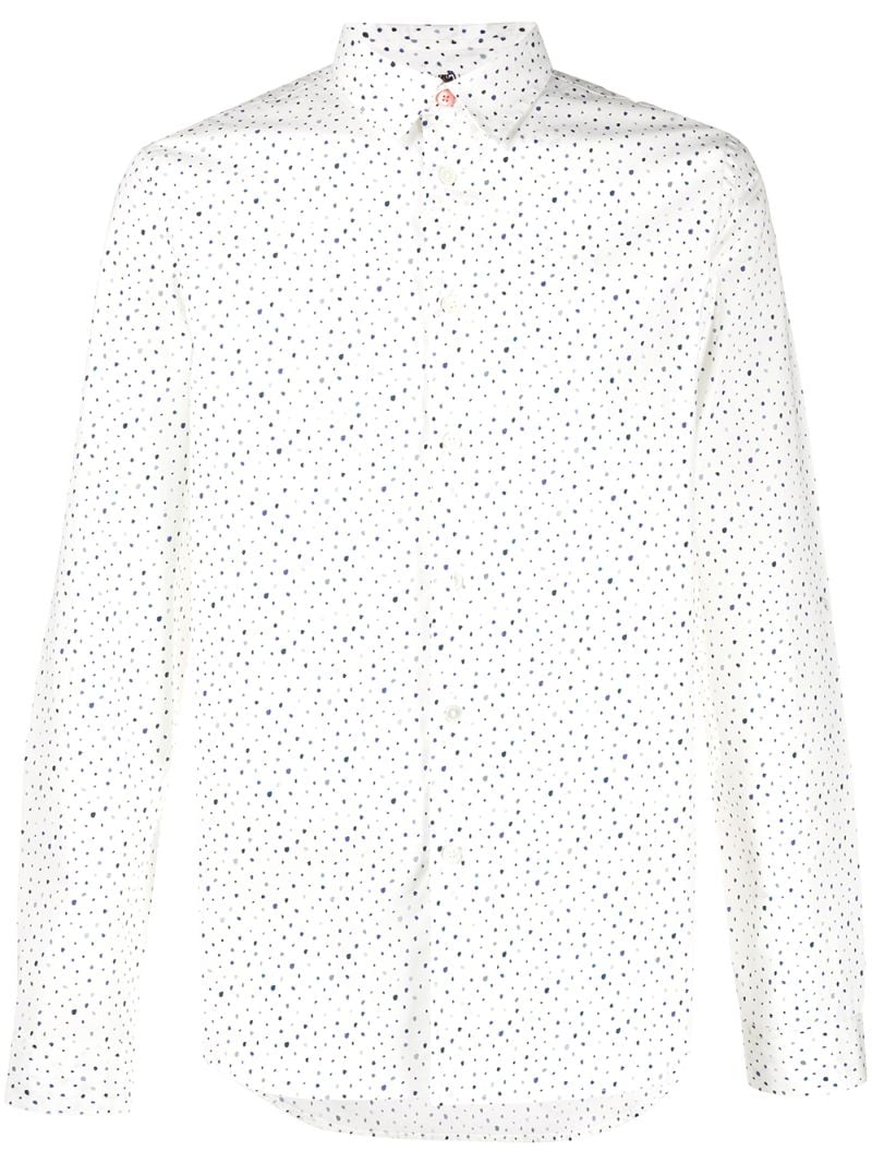 Paul Smith Dotted Dress Shirt In White