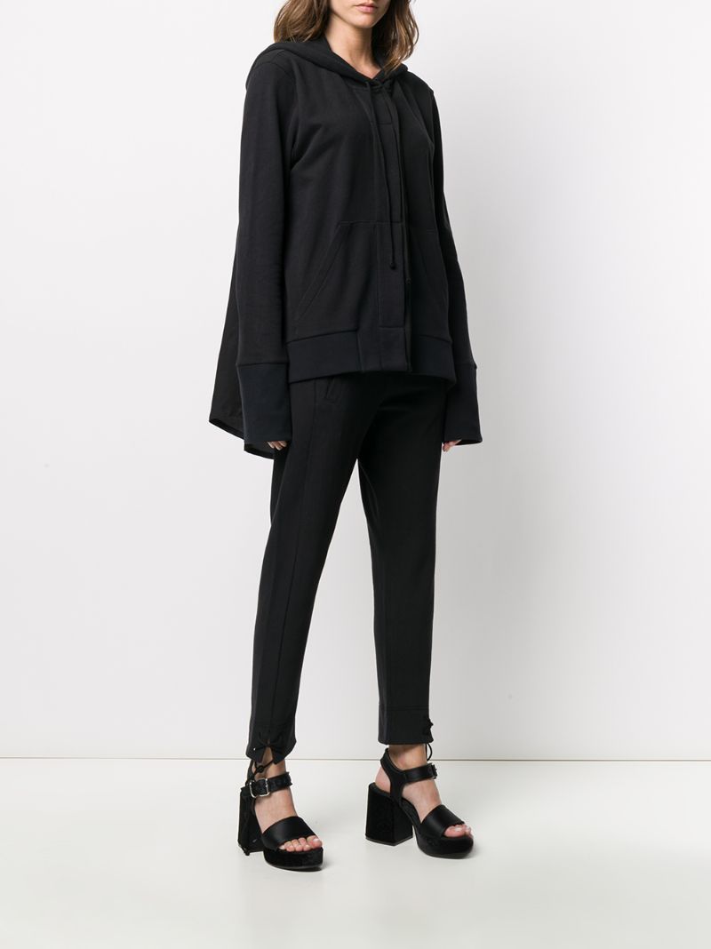 Shop Ann Demeulemeester Grimm Zipped Hoodie In Black