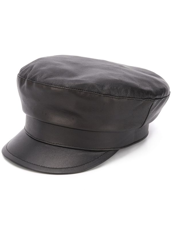 leather baker boy hat