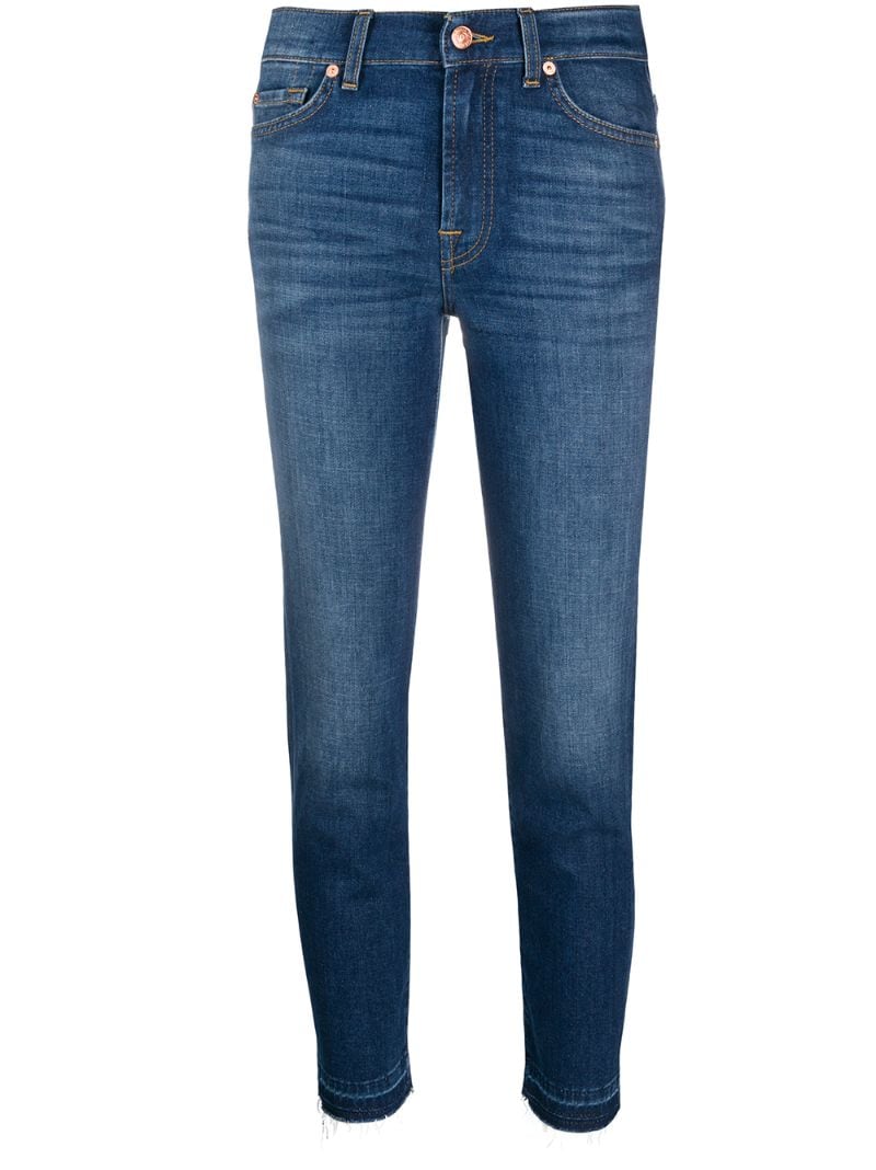 7 For All Mankind Mid Rise Slim-fit Jeans In Blue