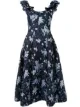 Image 1 of Delpozo floral-matelassé ruffle-trimmed dress