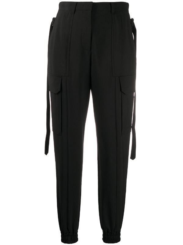 black cargo trousers slim fit