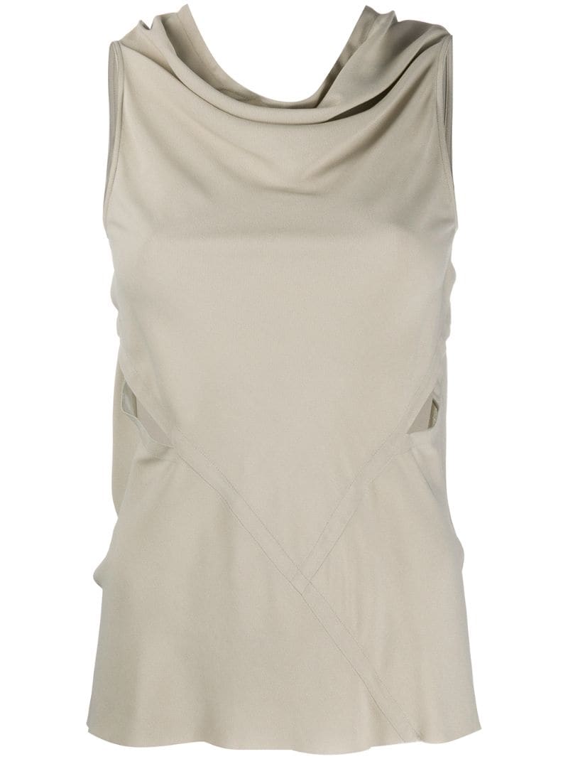 Rick Owens Backless Jersey Tank Top In Neutrals