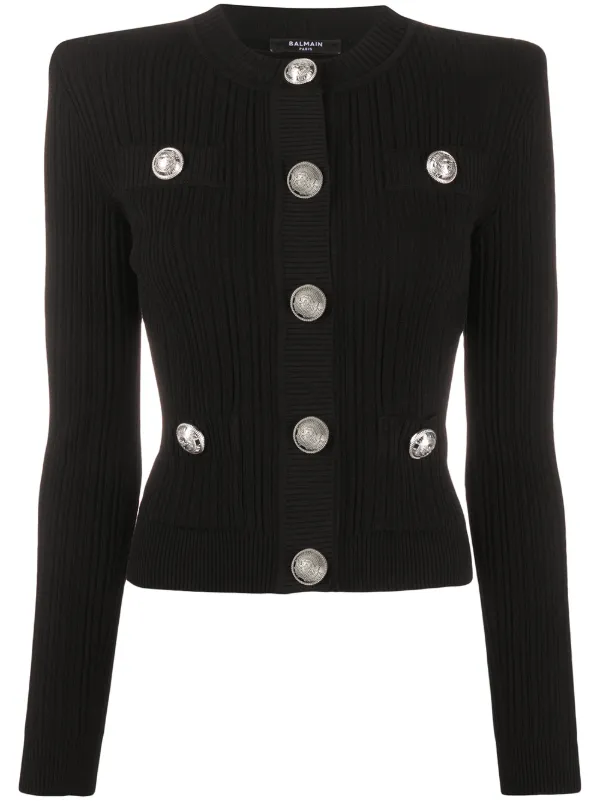 cropped button down cardigan