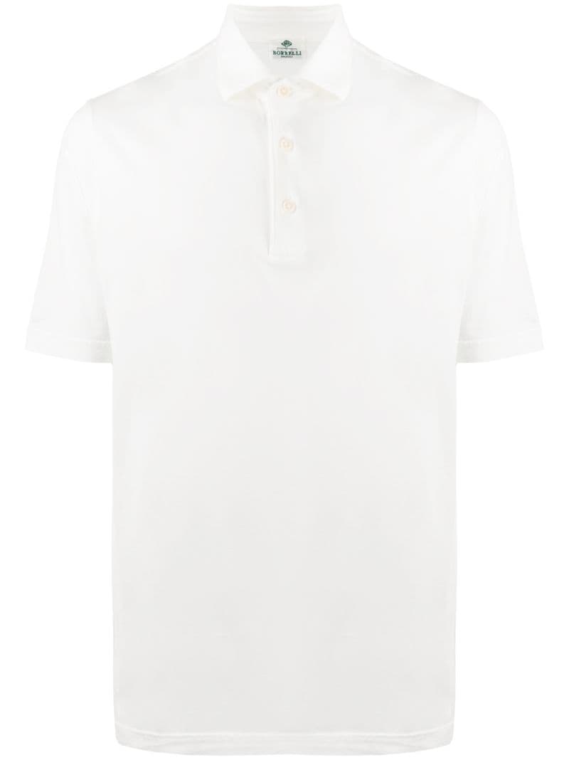 Borrelli Short Sleeved Polo Shirt In White