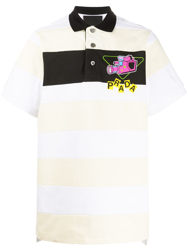 PRADA STRIPED POLO SHIRT