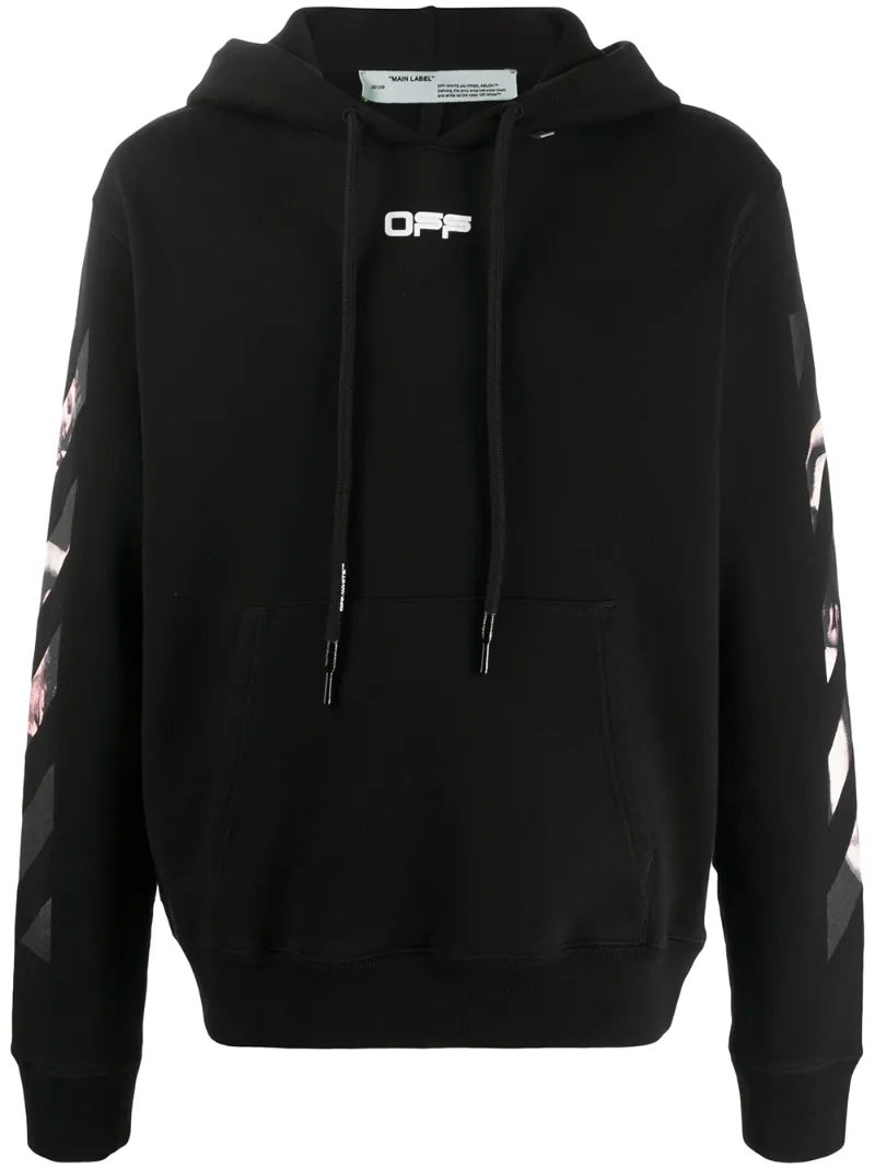 Off-white Caravaggio Arrow Print Hoodie In Black