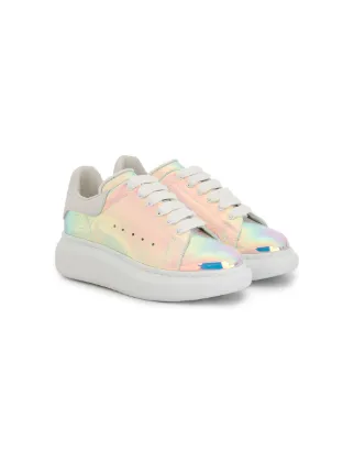 alexander mcqueen white iridescent sneakers