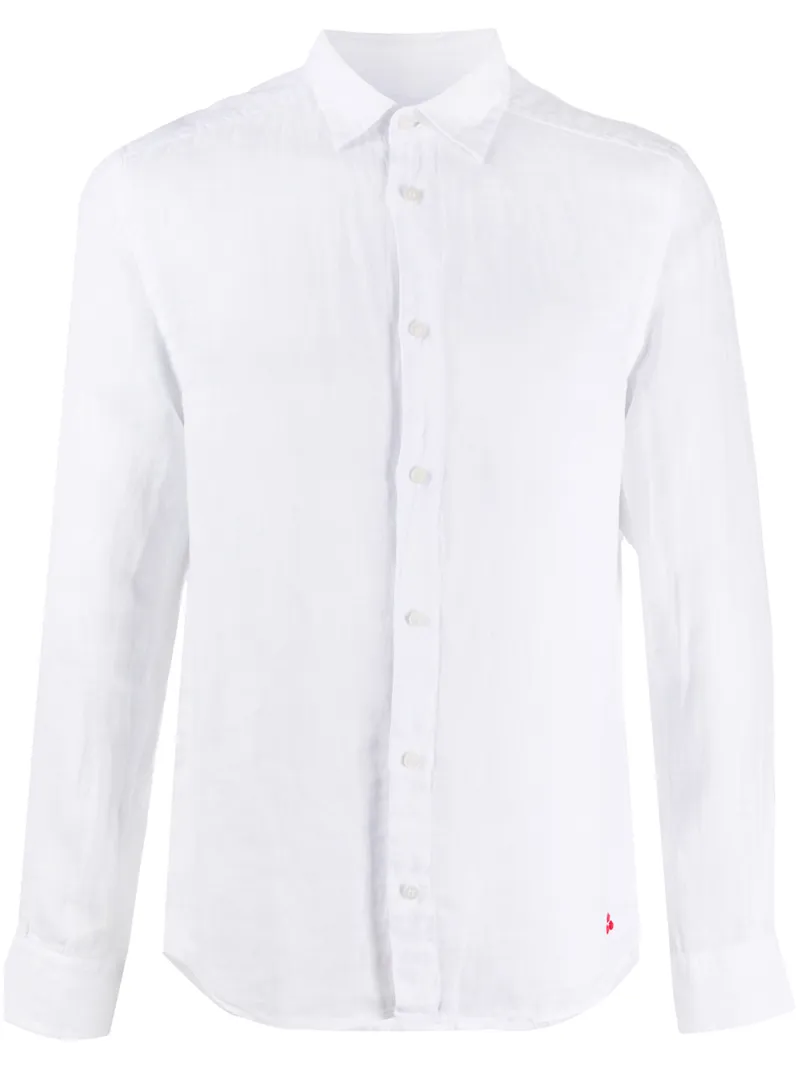 Peuterey Long-sleeved Linen Shirt In White