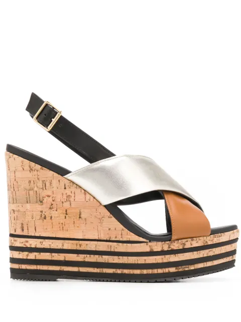 Hogan Wedge-Sandalen mit Streifen