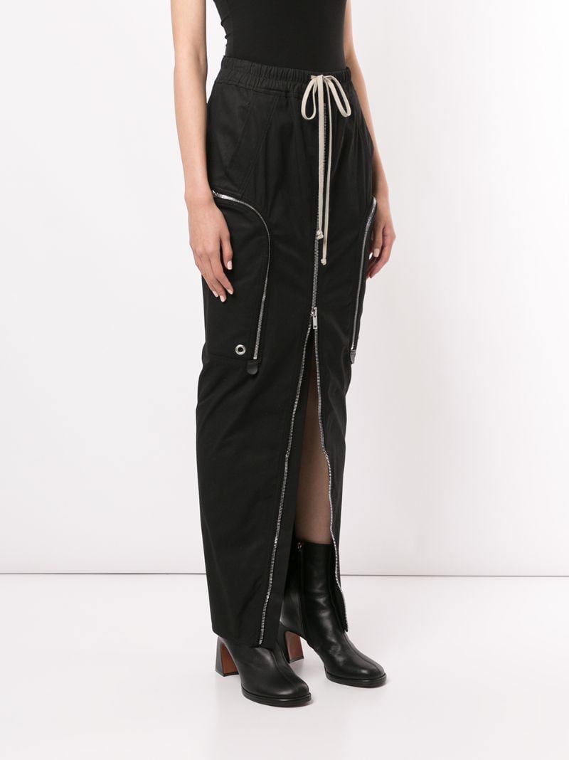 Shop Rick Owens Drawstring Maxi Skirt In Black