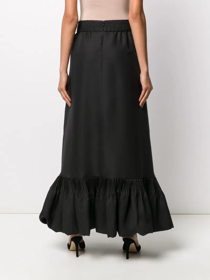 Valentino Peplum Hem Skirt In Black