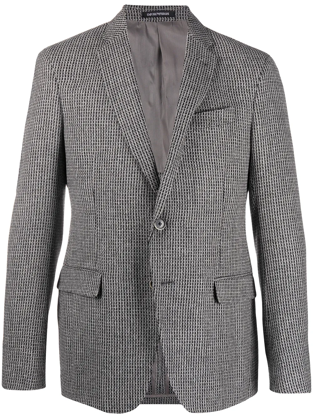 Emporio Armani single-breasted textured blazer | Grey | Image 1