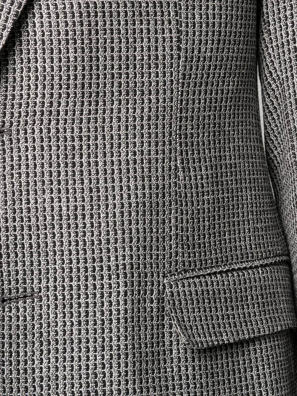 Emporio Armani Single-breasted Textured Blazer In Gray
