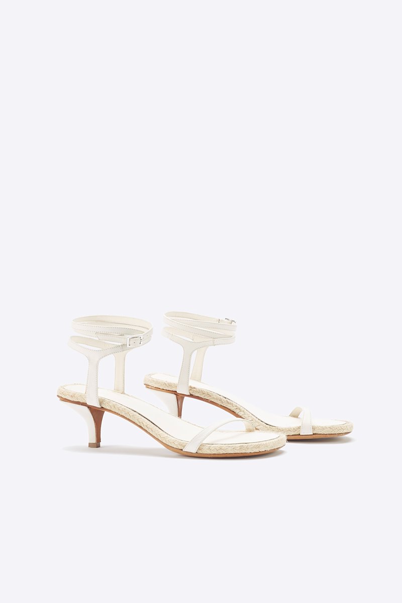 Yasmine Espadrille Heeled Sandal-white #1 Yasmine Espadrille Heeled Sandal, White calf leather Yasmine 50mm sandals from 3.1 PHILLIP LIM featuring open toe, buckle-fastening ankle strap, branded insole and low heel.- 1