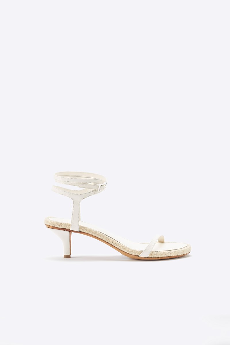 Yasmine Espadrille Heeled Sandal-white #0 Yasmine Espadrille Heeled Sandal, White calf leather Yasmine 50mm sandals from 3.1 PHILLIP LIM featuring open toe, buckle-fastening ankle strap, branded insole and low heel.- 0