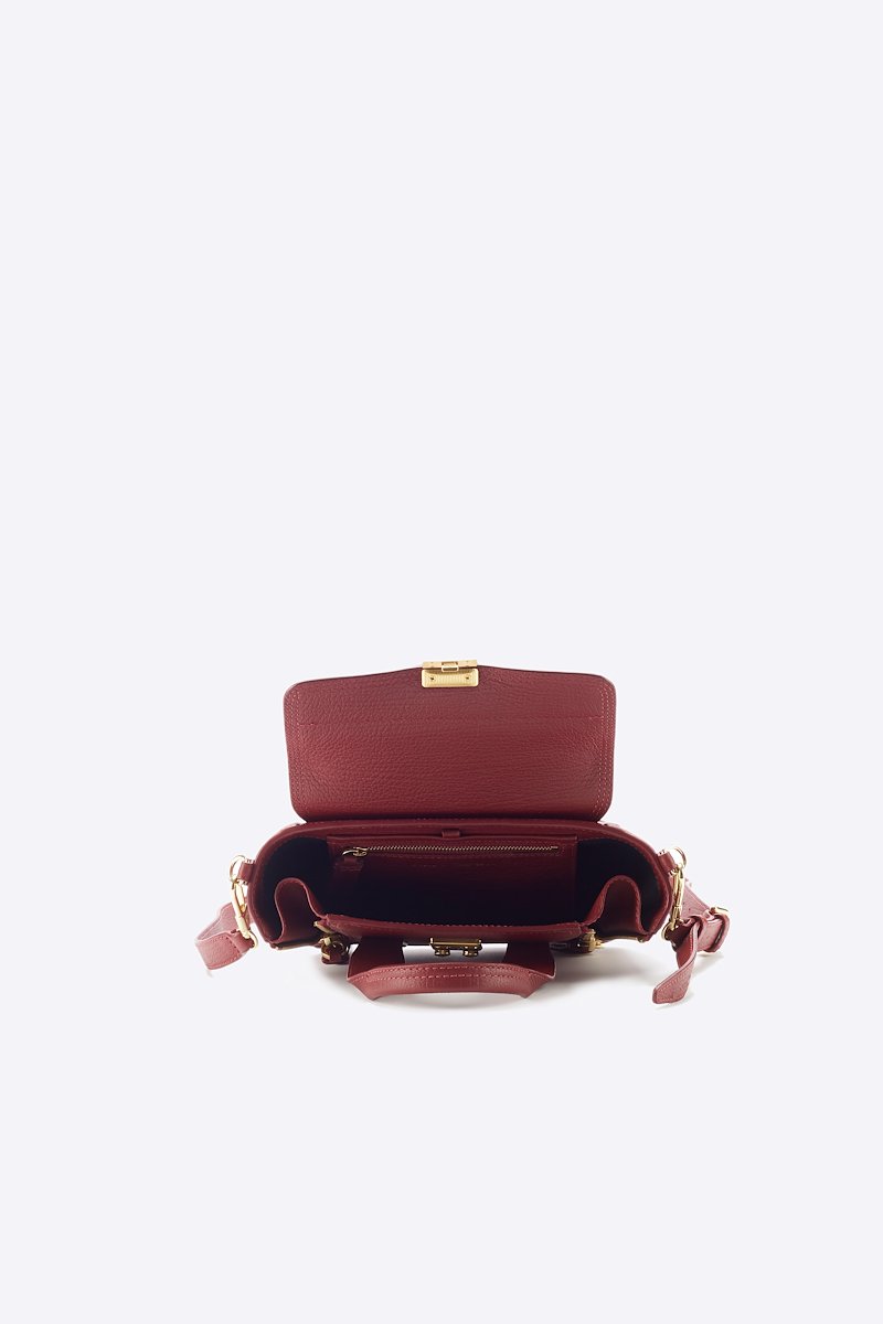 Pashli Mini Satchel-red #0 Pashli Mini Satchel, Red calf leather Pashli medium satchel from 3.1 PHILLIP LIM featuring two rounded top handles, padlock fastening, internal zip pocket and zip details.- 2