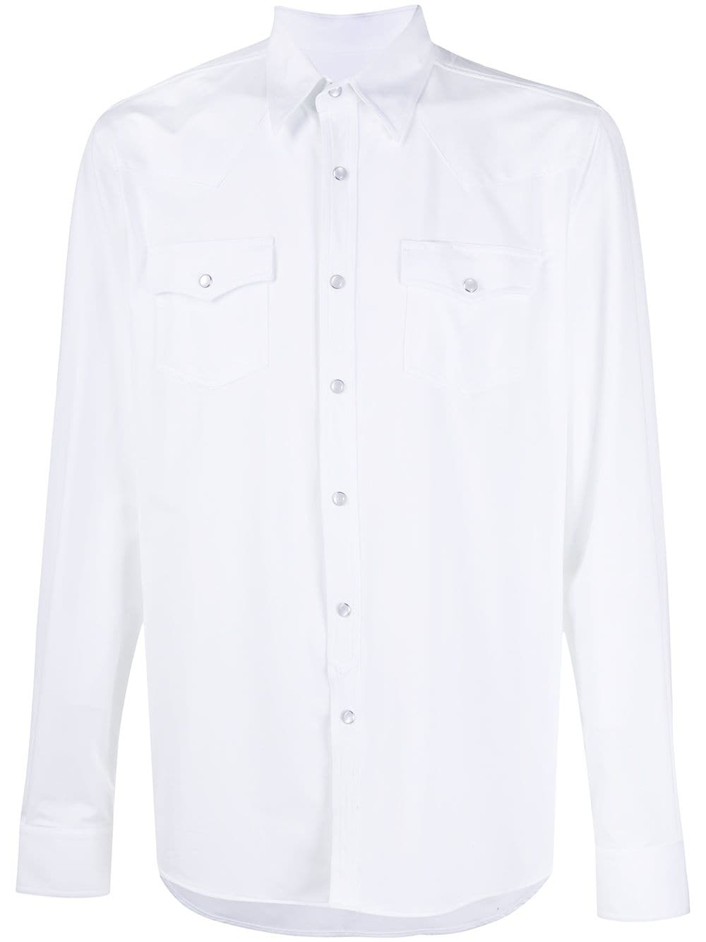 Shop Hydrogen Plain Buttoned Shirt In White